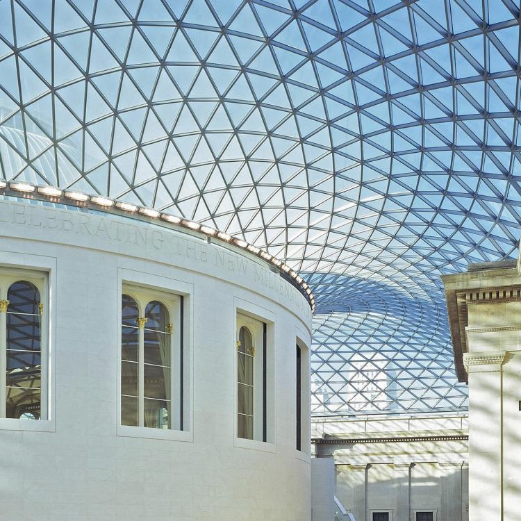 View of the Great Court at the British Museum.