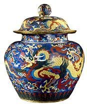 Cloisonne jar. From China. Ming dynasty, Xuande period (AD 1426-35).