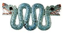 Double-headed turquoise serpent