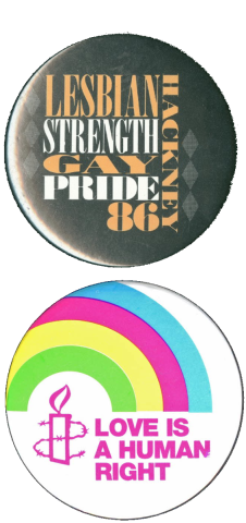 Two lgbtq badges on same image