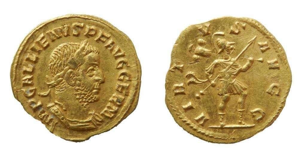 Aureus of Gallienus coins part the National - British Museum PAS collection