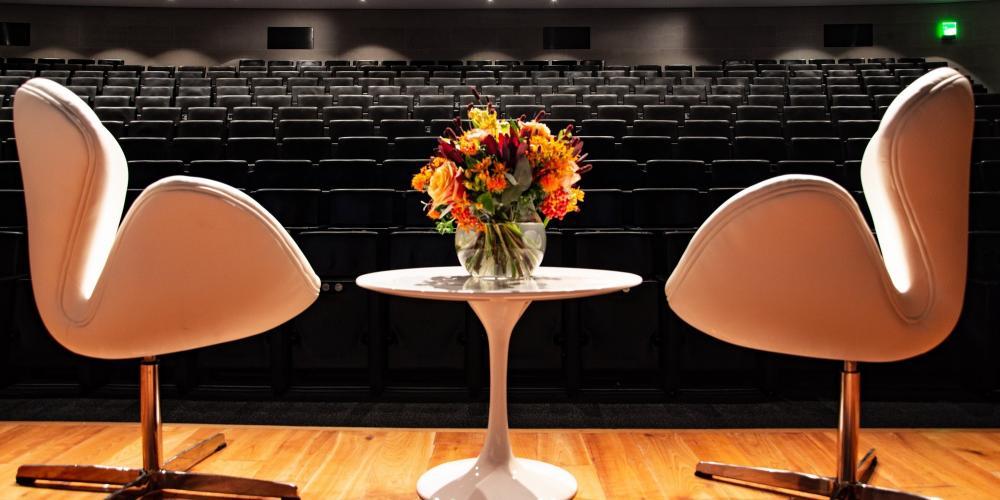All set for a British Museum event in the BP Theatre, arranged by the Commercial Hire team.