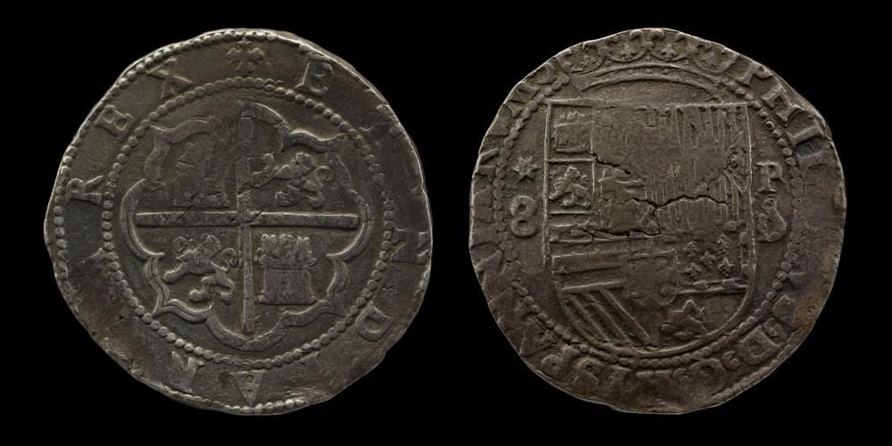 Two silver pieces of eight coins