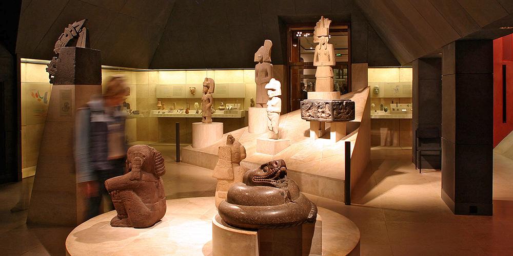 Inside Room 27 at the British Museum view of Mexican sculpture