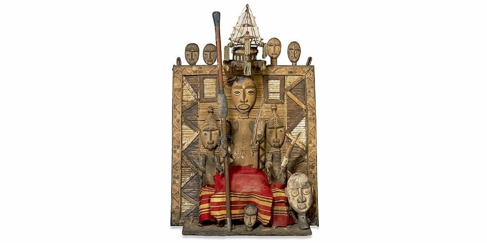 Carved wooden funerary screen