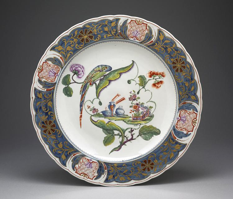 Oriental-style hard porcelain plate