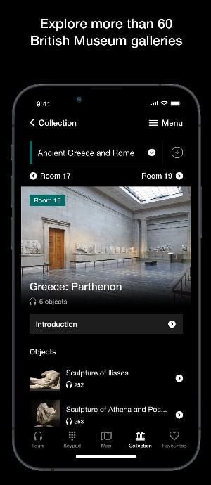 Screenshot of the Audio app from the British Museum.