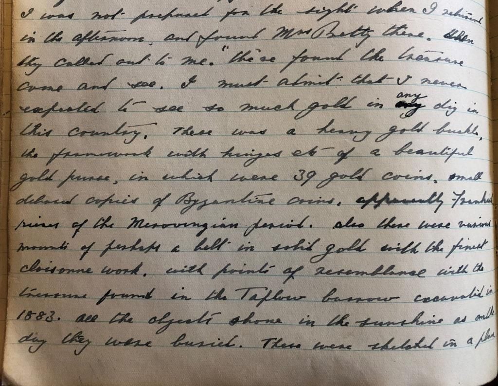 Page of handwritten diary