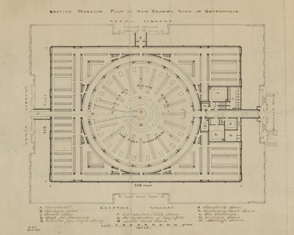 Early Museum plan for the Reading Room