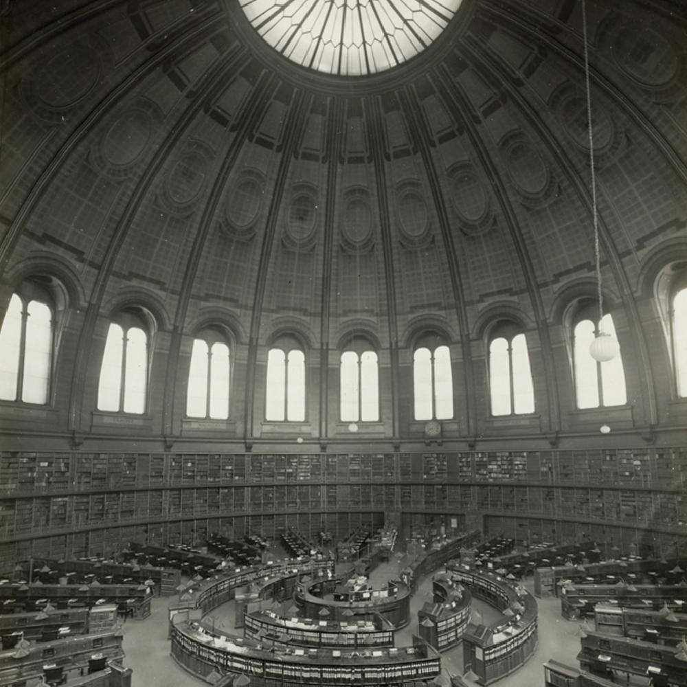 Archive photo showing the interior of the Reading Room. 