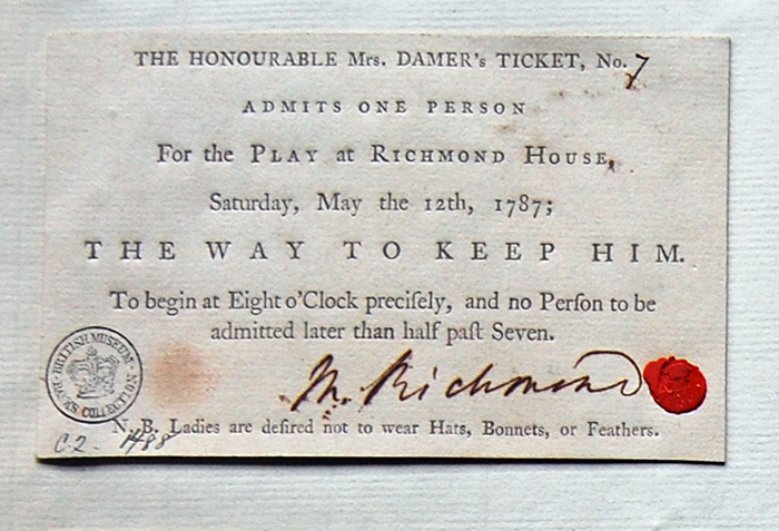 Printed theatre ticket for The Way To Keep Him play at Richmond House