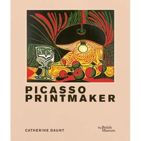 The front cover of the Picasso catalogue, with a colourful image of fruit under a lamp