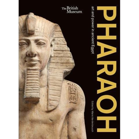 Black book cover with statue of a pharaoah and the word 'Pharaoah' in yellow capital letters