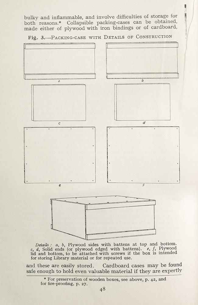 A page from a handbook indicating how to construct a no-nail box.